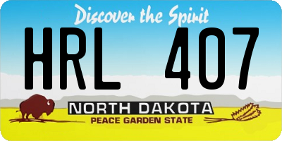 ND license plate HRL407
