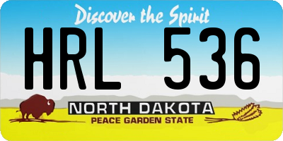 ND license plate HRL536