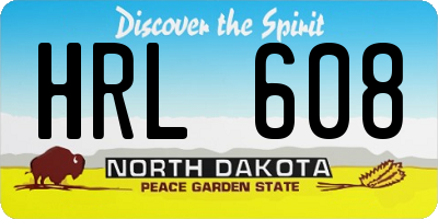 ND license plate HRL608