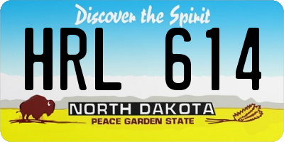 ND license plate HRL614