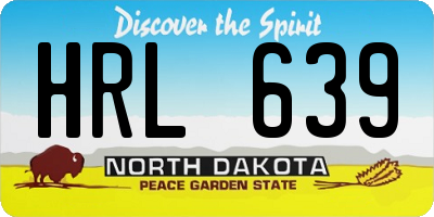 ND license plate HRL639