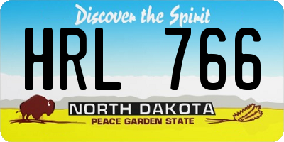 ND license plate HRL766