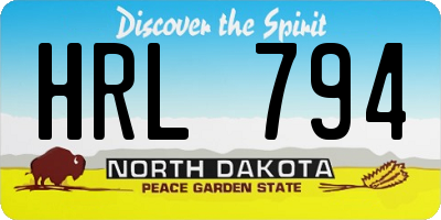ND license plate HRL794