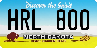 ND license plate HRL800