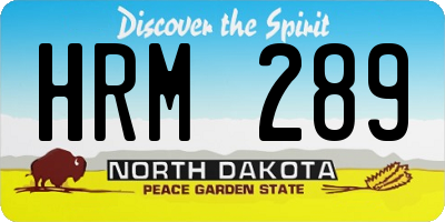 ND license plate HRM289