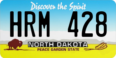 ND license plate HRM428