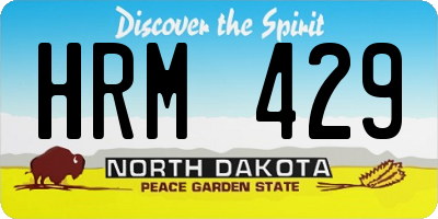 ND license plate HRM429