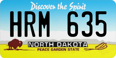 ND license plate HRM635
