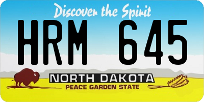ND license plate HRM645