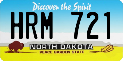 ND license plate HRM721