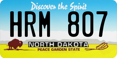 ND license plate HRM807