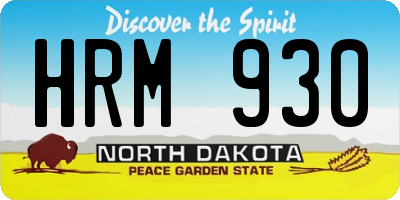ND license plate HRM930