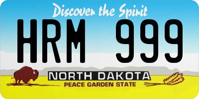 ND license plate HRM999