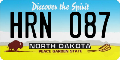 ND license plate HRN087