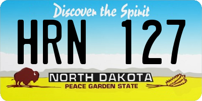 ND license plate HRN127