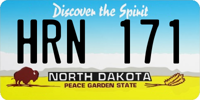 ND license plate HRN171
