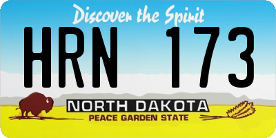 ND license plate HRN173