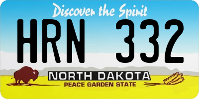 ND license plate HRN332