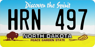 ND license plate HRN497