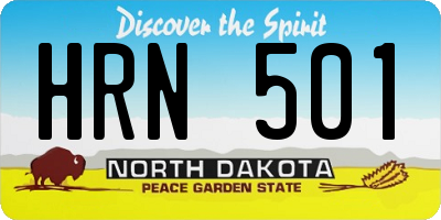 ND license plate HRN501