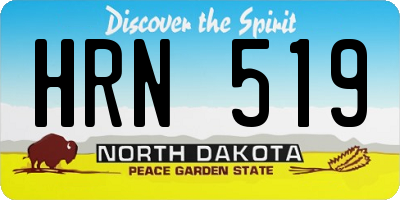ND license plate HRN519