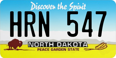 ND license plate HRN547