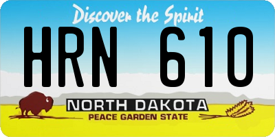 ND license plate HRN610