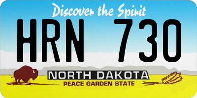 ND license plate HRN730