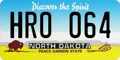 ND license plate HRO064