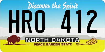 ND license plate HRO412