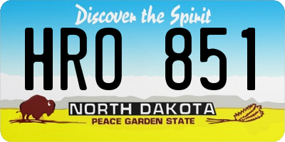 ND license plate HRO851