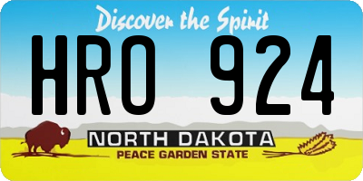 ND license plate HRO924