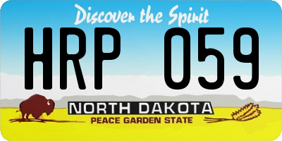 ND license plate HRP059