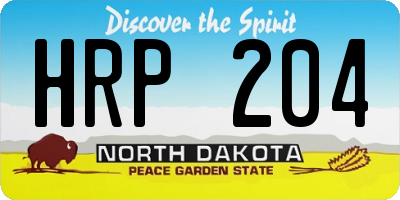 ND license plate HRP204
