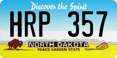 ND license plate HRP357