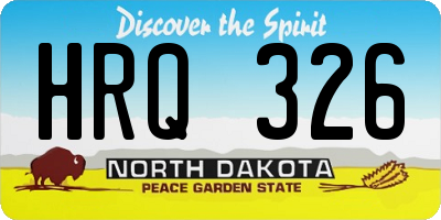 ND license plate HRQ326