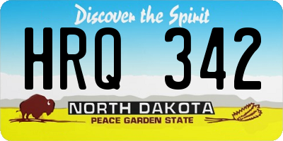 ND license plate HRQ342