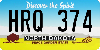 ND license plate HRQ374