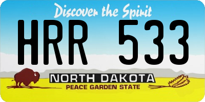 ND license plate HRR533