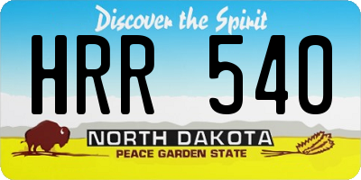 ND license plate HRR540
