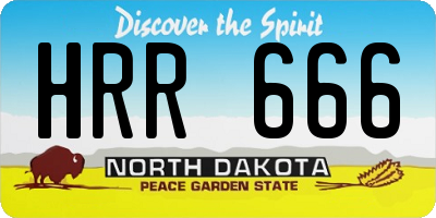 ND license plate HRR666