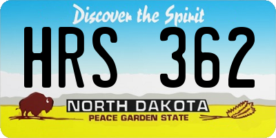 ND license plate HRS362