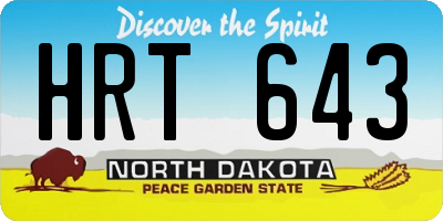 ND license plate HRT643