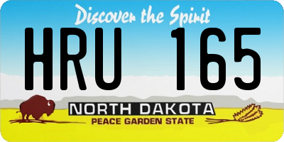 ND license plate HRU165