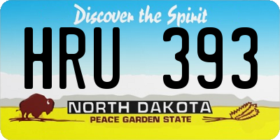 ND license plate HRU393