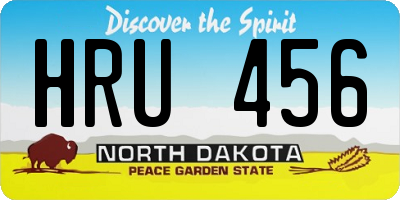 ND license plate HRU456
