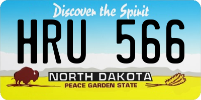 ND license plate HRU566