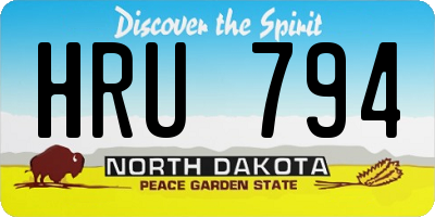 ND license plate HRU794