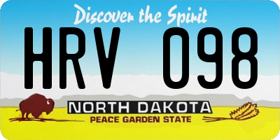 ND license plate HRV098