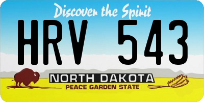 ND license plate HRV543